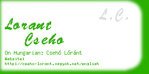 lorant cseho business card